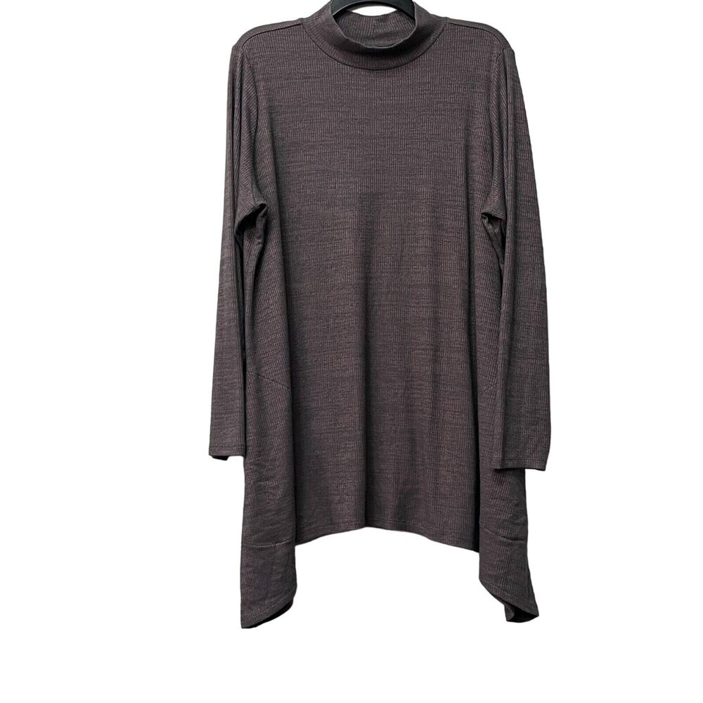 Logo Lotus Women's plus 1X High Neck Long Sleeve Sweater Lagenlook